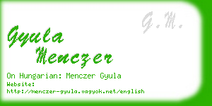 gyula menczer business card